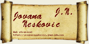 Jovana Nešković vizit kartica